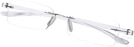 Rectangular Rimless Reading Glasses for Men Women