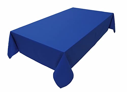 Konzept Collection Premium Quality Tablecloth 100% Cotton - Choice of Colours and Sizes (Oval Tablecloth 150 x 260 cm, Royal Blue)