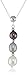 Sterling Silver Black/Grey/White Freshwater Cultured Pearl Graduated Pendant Necklace (7-9mm)