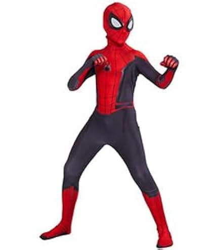 Disfraz De Spider Para Niños | Mono Y Máscara Incluidos | Tejido Elástico Y Transpirable | Perfecto Para Carnaval Y Halloween