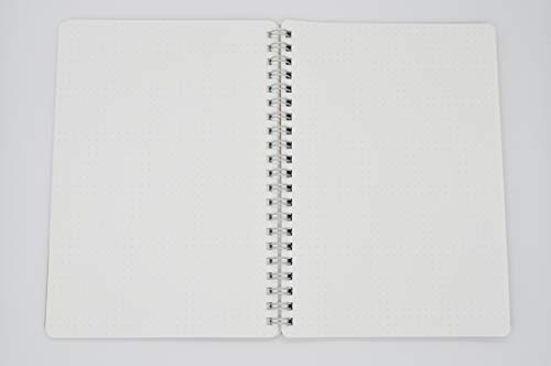 Muji Recycle Paper Double-ring Dot Grid Notebook - A5, 70 sheets, with rubber strip - //coolthings.us