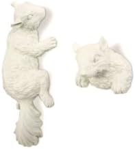 Imm Living Hide and Seek Squirrel Hooks, 5.6-Inch by 14.2-Inch by 3.1-Inch, White Resin, Set of 2