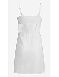 TOP-MAX - Vestido de manga corta, color blanco