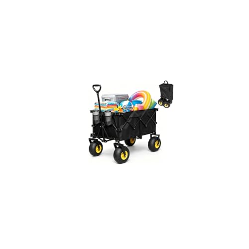 Ihomey Collapsible Beach Wagon Cart Balloon Wheels