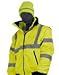 Majestic Glove 75-1300 PU Coated Polyester High Visibility Bomber Jacket with Fix Quilted Liner, X-Large, Yellow