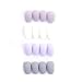 Laza 96 Pcs Colorful Fake Nails Grey Purple Full Cover Oval Short Matte Artificial Acrylic Nails - Flog Purple