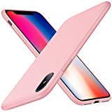 iPhone X Case, Liquid Silicone Gel Rubber Matte Shockproof Anti Scratch Minimalist Thin Ultra Slim Case Fit Soft Microfiber Lining Shock Absorbent 3D Full Protective Cover for iPhone X 10 (Pink)