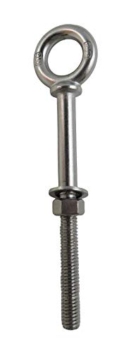 Stainless Steel 316 Eye Bolt 3/8" x 4 1/2" UNC Short Thread Marine Grade Pitch of 13