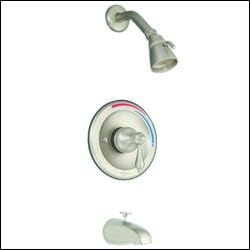 Banner Bathroom Single Handle Tub Shower Faucet Brushed