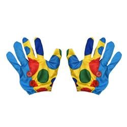 Dress Up America Blue and Yellow - Polka Dot Clown Gloves For Kids And Adults