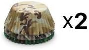 Fox Run Camouflage Baking Cups - Set of 75 Standard Size Cupcake Liners