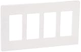LUTRON CW-4-WH 4-Gang Claro Wall Plate, White