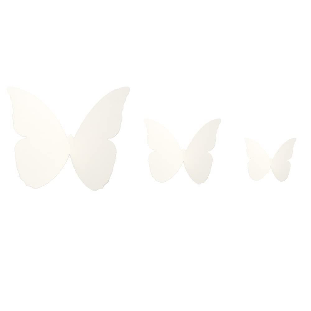 Pack of 48 3D Butterfly Wall Stickers,Removable Butterfly Stickers,Wall Stickers,for Home,Wedding Decor,Living Room,Children's Room,Girls,Kitchen,Window,Furniture,Party,Wall Table Decoration,White