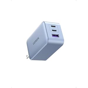 UGREEN Nexode急速充電器 65W Type-C 2C1A 3ポートPD/PPS/QC3.0/SCP/FCP対応 折り畳み式 ブルー