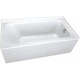 PROFLO PFS7236RSK Hillsboro 72" x 36" Three Wall Alcove Acrylic Soaking Tub with Right Drain and Overflow - White