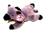 TY Beanie Baby - LEFTY the Donkey (Original Release - 4th Gen hang tag)