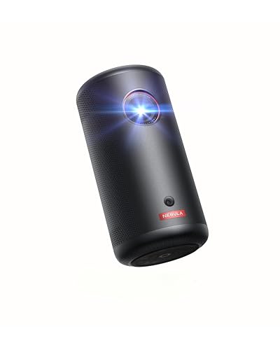 Capsule3 Mini Beamer, Smart Projektor, 1080p, WLAN, 200 ANSI-Lumen, Tragbarer Beamer, mit GTV, Netflix Vorinstalliert, Dolby Digital, 120-Zoll Bild,integrierter Akku, 2,5 Stunden Spielzeit