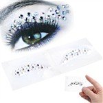 10 x Pairs of Fashion Rhinestone Ornament Design Eye Tattoos Stickers Sheets Cosmetic for Make Up - Color Assorted