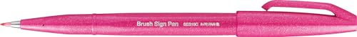 Pentel Brush Sign Pen - Pink (Pack of 10), SES15C-P