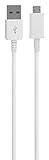Three (3) Pack White 5 Foot Micro USB Data Charging Fast Rapid Cables for Samsung Galaxy S7 S6 Note 5 4 Compatible with Motorola LG HTC