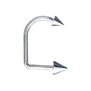 Surgical Steel Lippy Loop Labret Lip Ring Body Jewelry 4 & 5mm Steel Spikes 14g 3/8" By Eg Gifts