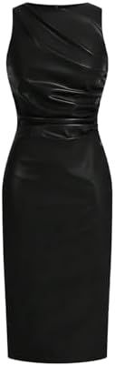 vigoss faux leather dress Amazon.com: VIGOSS Women's Faux Leather Dress (US, Alpha, Medium, Regular, Regular, Black) : Clothing, Shoes & Jewelry