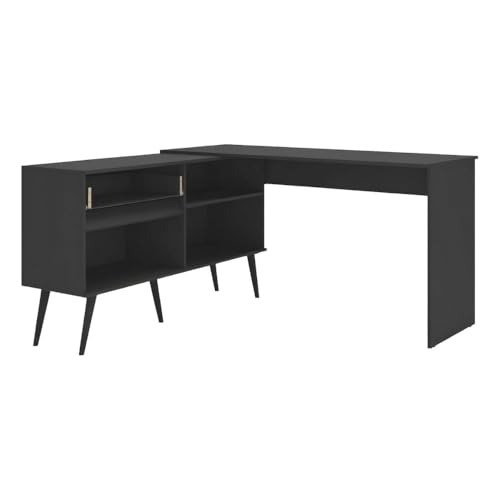 Multimóveis Mesa Gamer em L para Computador 2 Portas 1 Gaveta Arena MP6050 Preto