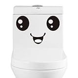 Lovely Cute Cartoon Smiling Face Wall Bathroom Toilet Sticker Creative DIY Decal Vinyl Sticker Wall Art