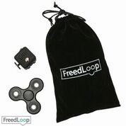 Fidget Cube + Tri-Spinner Fidget Toy with Premium Hybrid Ceramic Bearing - 2 Pack Bundle BLACK - Great for School, Work-Place or Home - Can Relieve Stress, Depression, Anxiety, ADD and ADHD