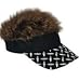 Flair Hair Mens - Visor Cap Fake Hair Wig Novelty Gift With Red & Brown Hair