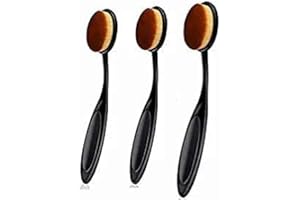 First Beauty Oval Makeup Brush Set Upgraded 3pcs Fast Flawless Application Toothbrush Foundation Concealer Blusher Liquid Cre