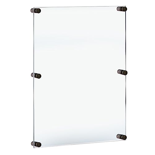 Azar Displays 105536-BLK Acrylic Floating Double Panel Wall Frame, 24" x 36" Gr…