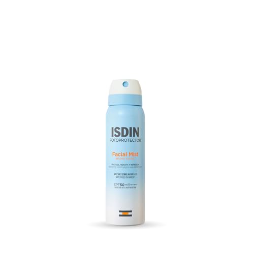 Facial Mist SPF 50 (100 ml) | Brume solaire ultra fine et invisible pour le visage | protège, hydrate et fixe le maquillage | Effet peau rayonnant | Hydrofuge | Convient pour