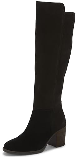 Lucky Brand Bonnay Knee-High Extra Wide Calf Boot, Black Extra Wide Calf, 9.5
