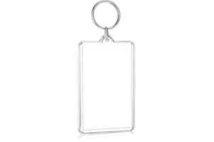 Essivox Photo Keychain (2.2 x 3inch) Transparent Picture Keychain, Acrylic Photo Insert Keychain Blank Photo Insert Keyring D