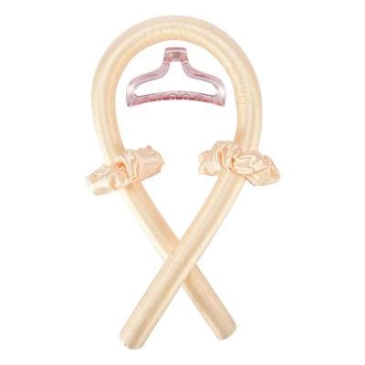 DOT Beauty Heatless Curlers Headband, No Heat Curlers Hair Rollers Curling Rod Headband. Soft And Comfortable Silk DIY Hair Styling Tools Kit (Skin Golden)