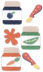 Westrim Paper Bliss Adhesive Embellishments, First Foods 6/Package