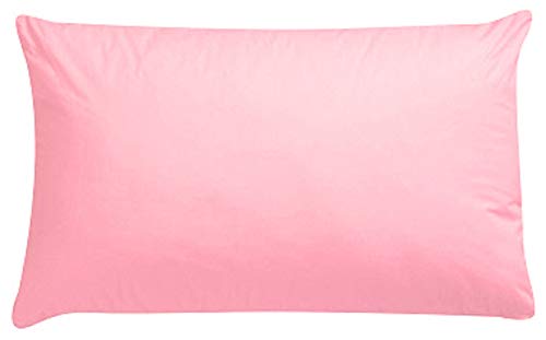 Luxury Polycotton Pair of Plain Pillowcase, 49cm x 74cm - Pink, Pack of 2