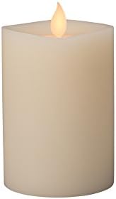 The Gerson Company 3" x 5" Wax SoREAL 360(R) LED Candle with 5-Hour Timer Feature, Bisque Color, Vanilla Scent