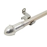 Graber 7/16-Inch Round Cafe Curtain Rod (48 to 84-Inch Width, Nickel)