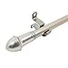Graber 7/16-Inch Round Cafe Curtain Rod (48 to 84-Inch Width, Nickel)