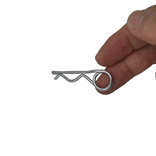 Double Ring R-Clip Pins R Shaped Spring Cotter Pin Zinc-Plating Trailer Tractor Mower Fastener Hardware (2 x 50 mm (20 pcs))