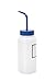 Vestil BTL-WW-16B-LBL Wide Mouth Low Density Polyethylene (LDPE) Round Squeeze Wash Bottle with Label and Blue Cap, 16 oz Capacity, Translucent