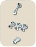Sayco 3 Handle Tub and Shower Faucet with Unions Chrome