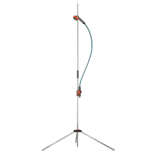 Gardena Gartendusche trio: Dusche mit 2 Strahlarten (Brausestrahl/Sprühnebel), Wassermenge regulierbar, abnehmbarer Brausekopf mit 1,3 m Verbindungssc