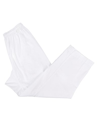 image for FitsT4 Sports FitsT4 Karate Pants - Cotton Martial Arts Elastic Waist 