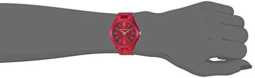 michael kors slim runway watch red
