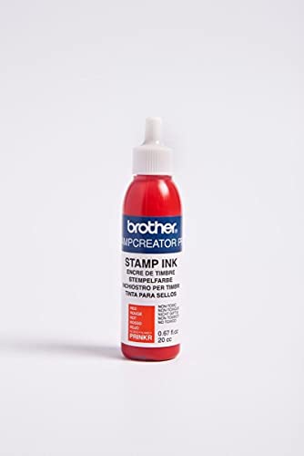 Brother PRINKR - Flacone di Inchiostro da 20 cc per Timbri, Colore Rosso