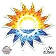 Colorful Sun Beautiful Sunrise - 3" Vinyl Sticker - for Car Laptop I-Pad Phone Helmet Hard Hat - Waterproof Decal