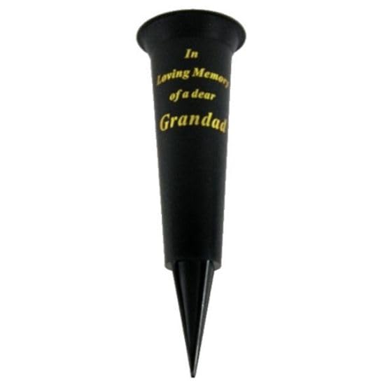 Special Graveside Memorial Grave Spiked Flower Vase In Loving Memory Special Memorial Vase for Graves - Plastic Cemetery Flower Holder with Spike, (1, Grandad)